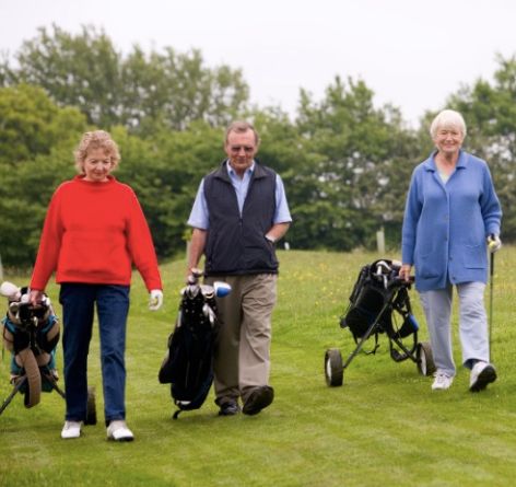 3 Seniors on the golf course