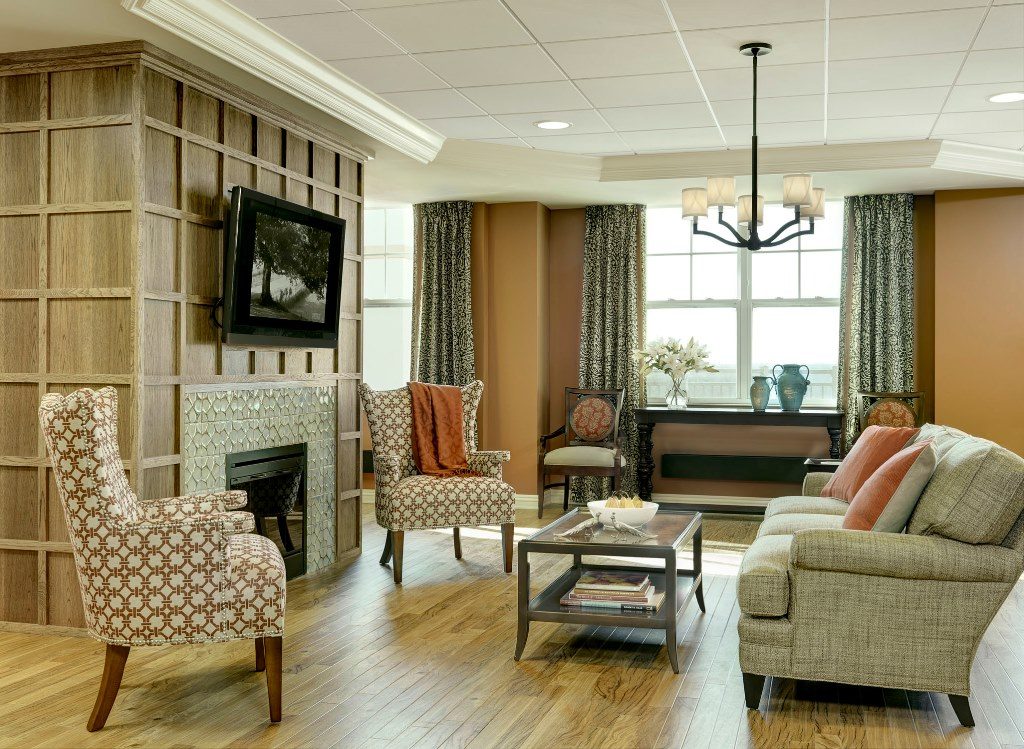 living room in nursing health pavilion at Twin Towers
