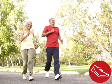 Senior couple jogging