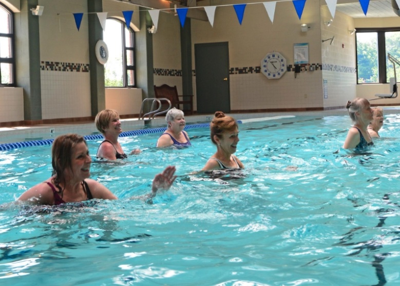 women working out in pool at Twin Towers senior living in Cincinnati