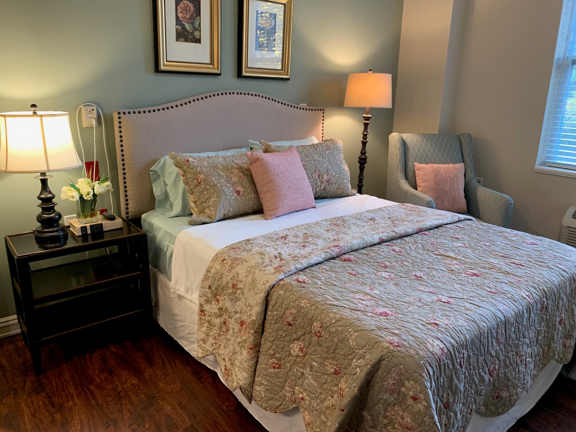 Bedroom in memory care at Twin Towers
