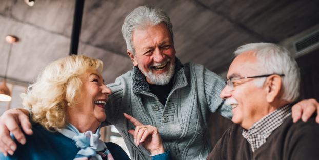 Older adults smiling and laughing