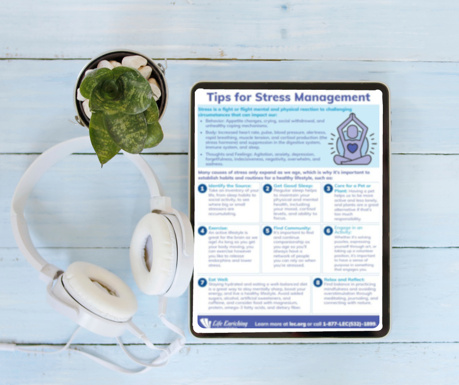 Ipad with headphones and a cactus on a light blue wooden table