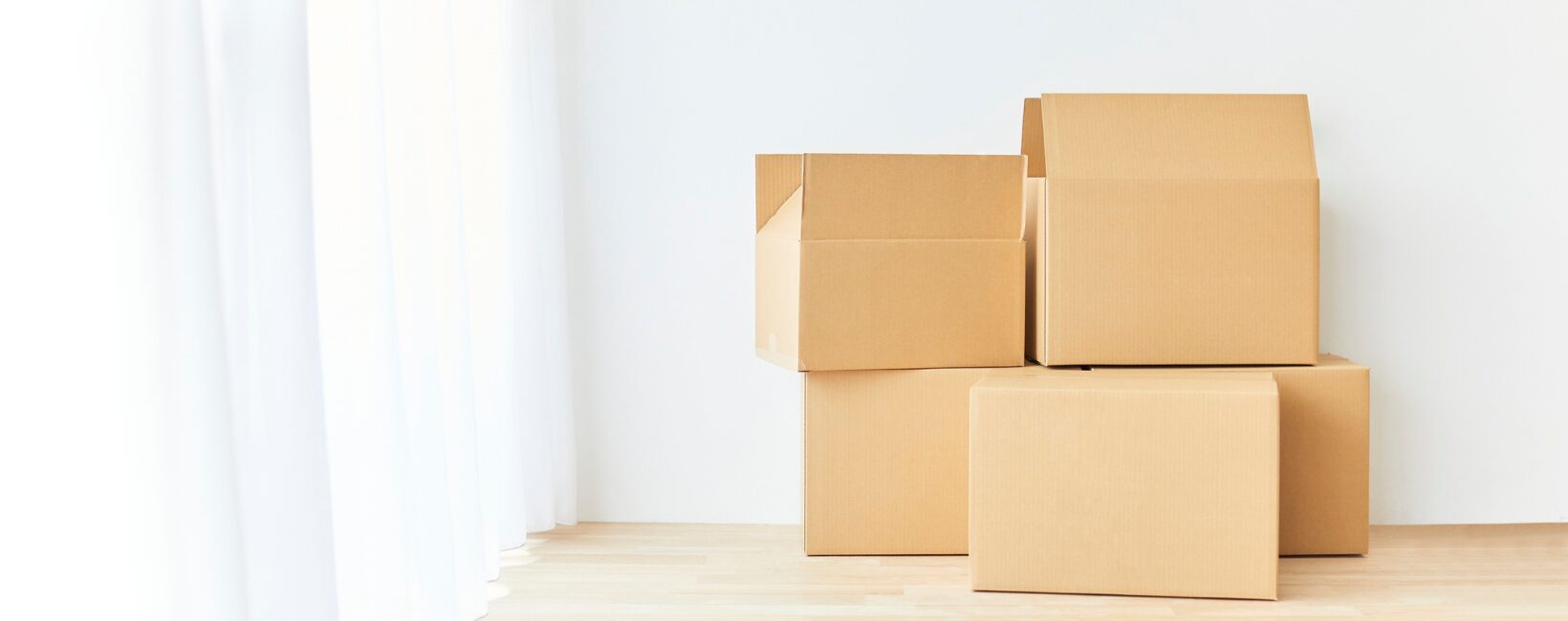 Boxes in room