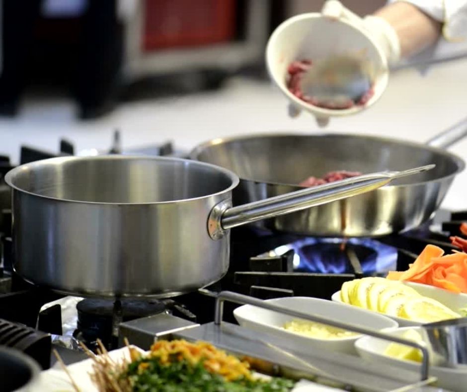pot and pan on a stove