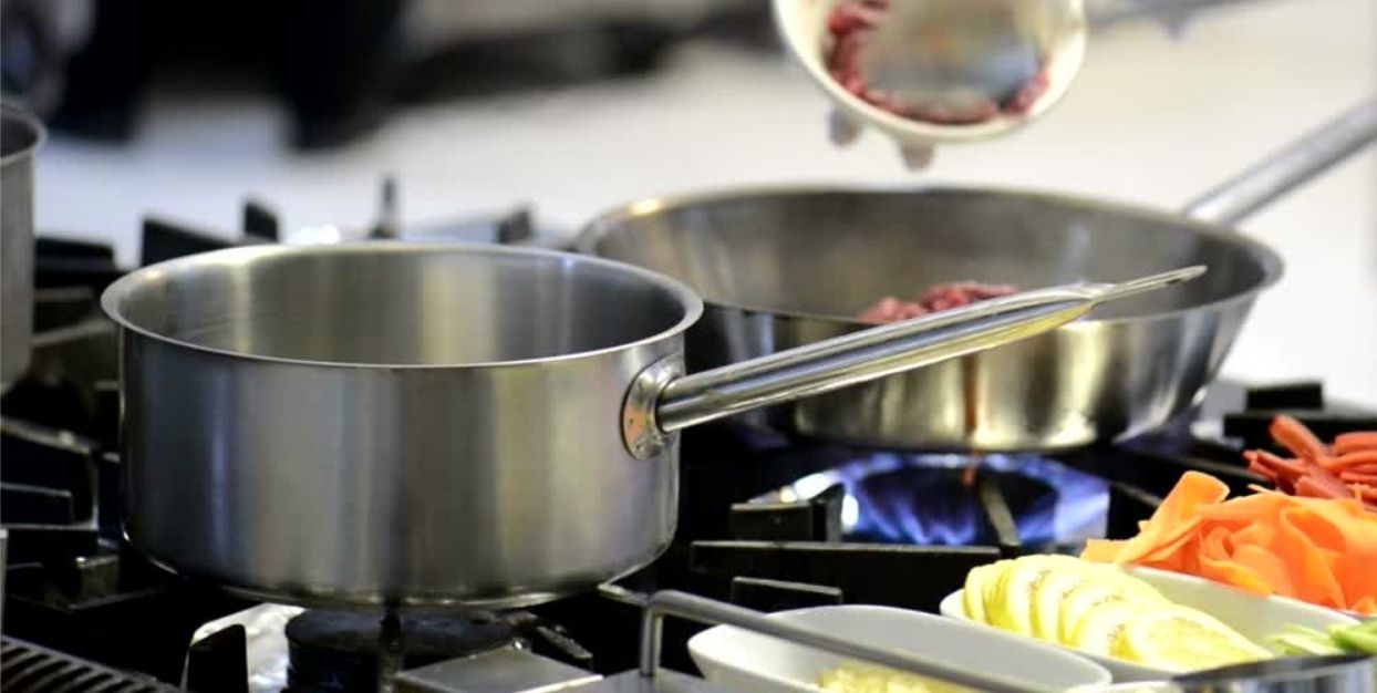 pot and pan on a stove