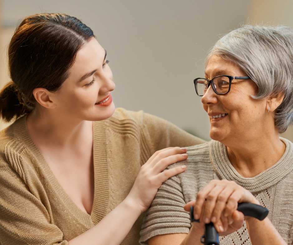 Caregiver with senior woman