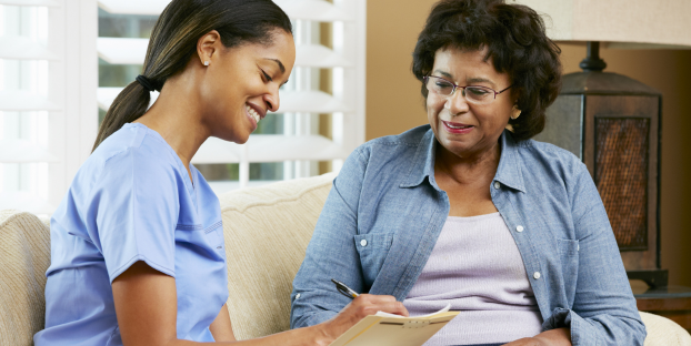 An image representing a CARES dementia certified associate support a resident with memory loss