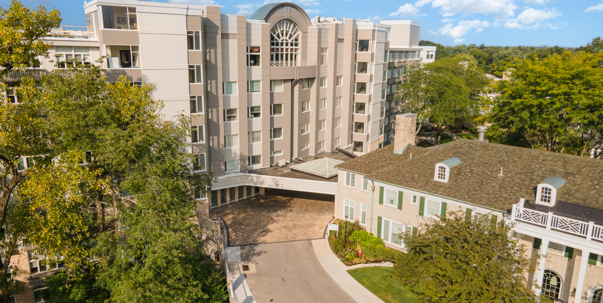 exterior of Wesley Glen community and front entrance