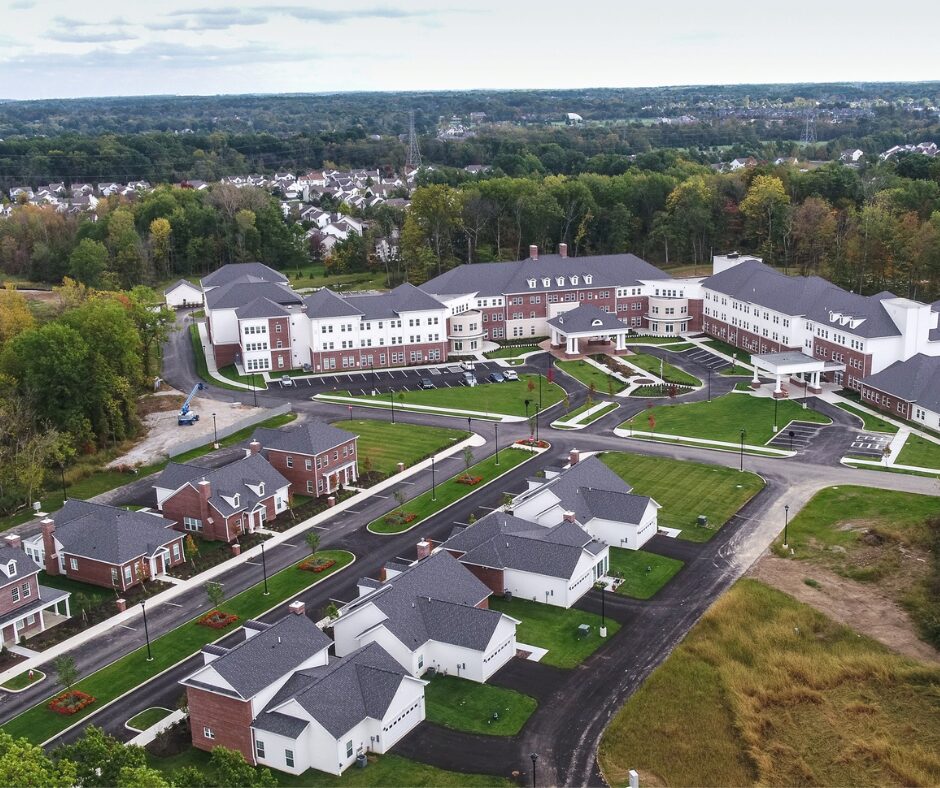Aerial shot of Wesley Woods campus